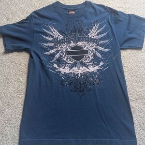Harley-Davidson Navy Blue Winged Crest Graphic Tee